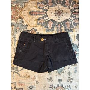 Vintage y2k Low Rise Mini Shorts Black Surfer Beach Booty Shorts OP Size 1